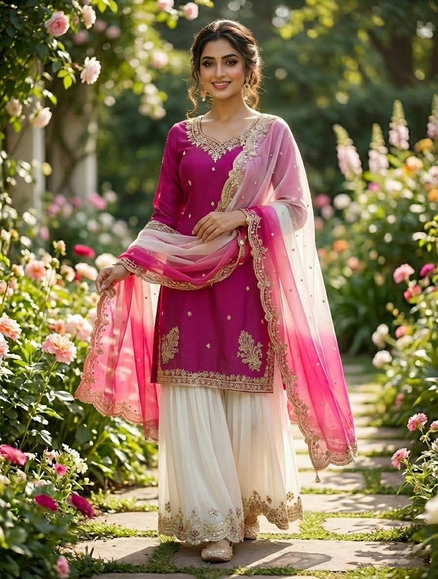 MIRAA — French Crepe Pallazo Suit - Laksharaa Sarees