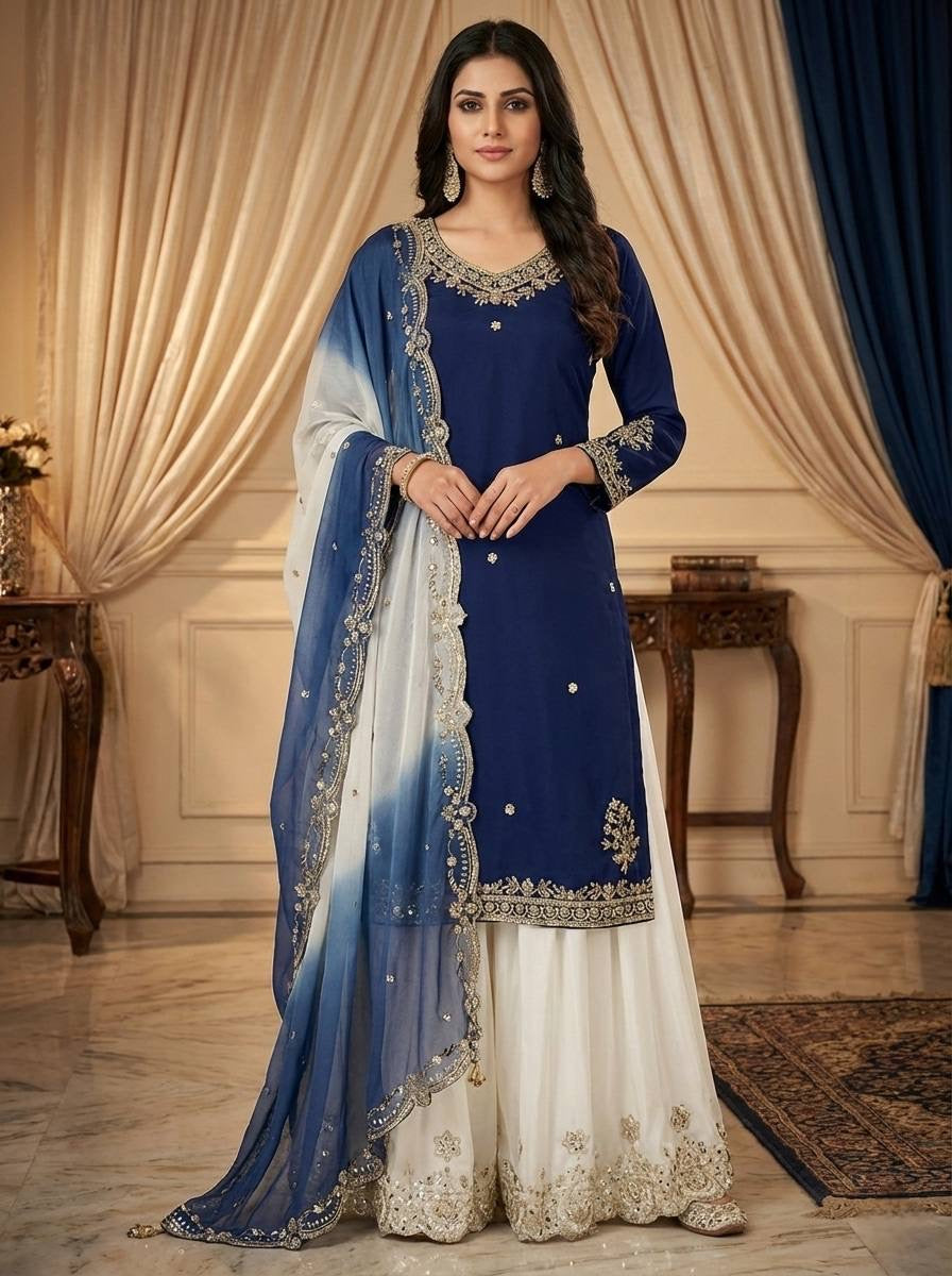 MIRAA — French Crepe Pallazo Suit - Laksharaa Sarees