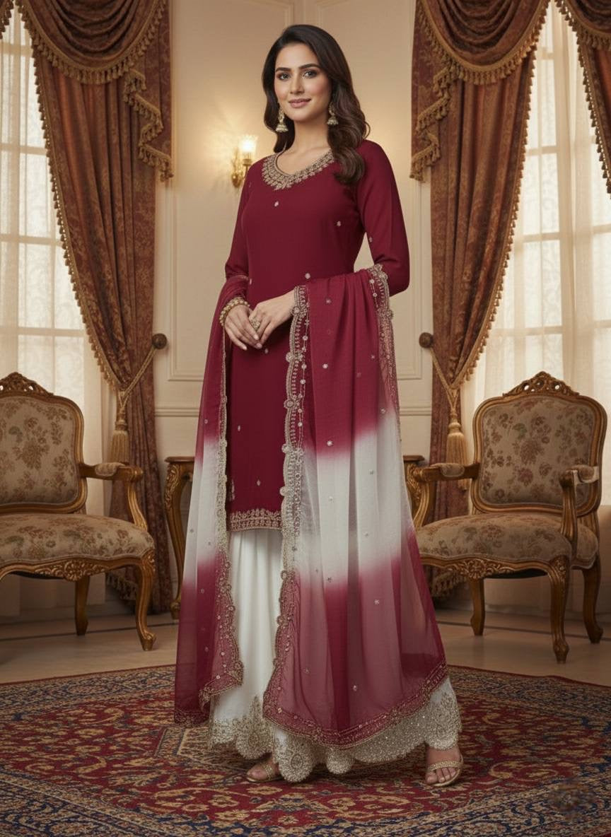 MIRAA — French Crepe Pallazo Suit - Laksharaa Sarees