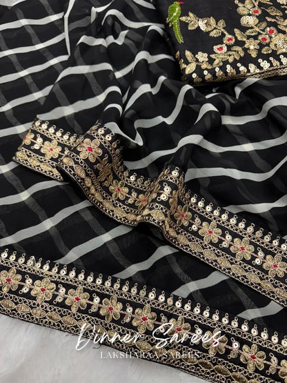RETRO — Black & White Dinner Saree - Laksharaa Sarees