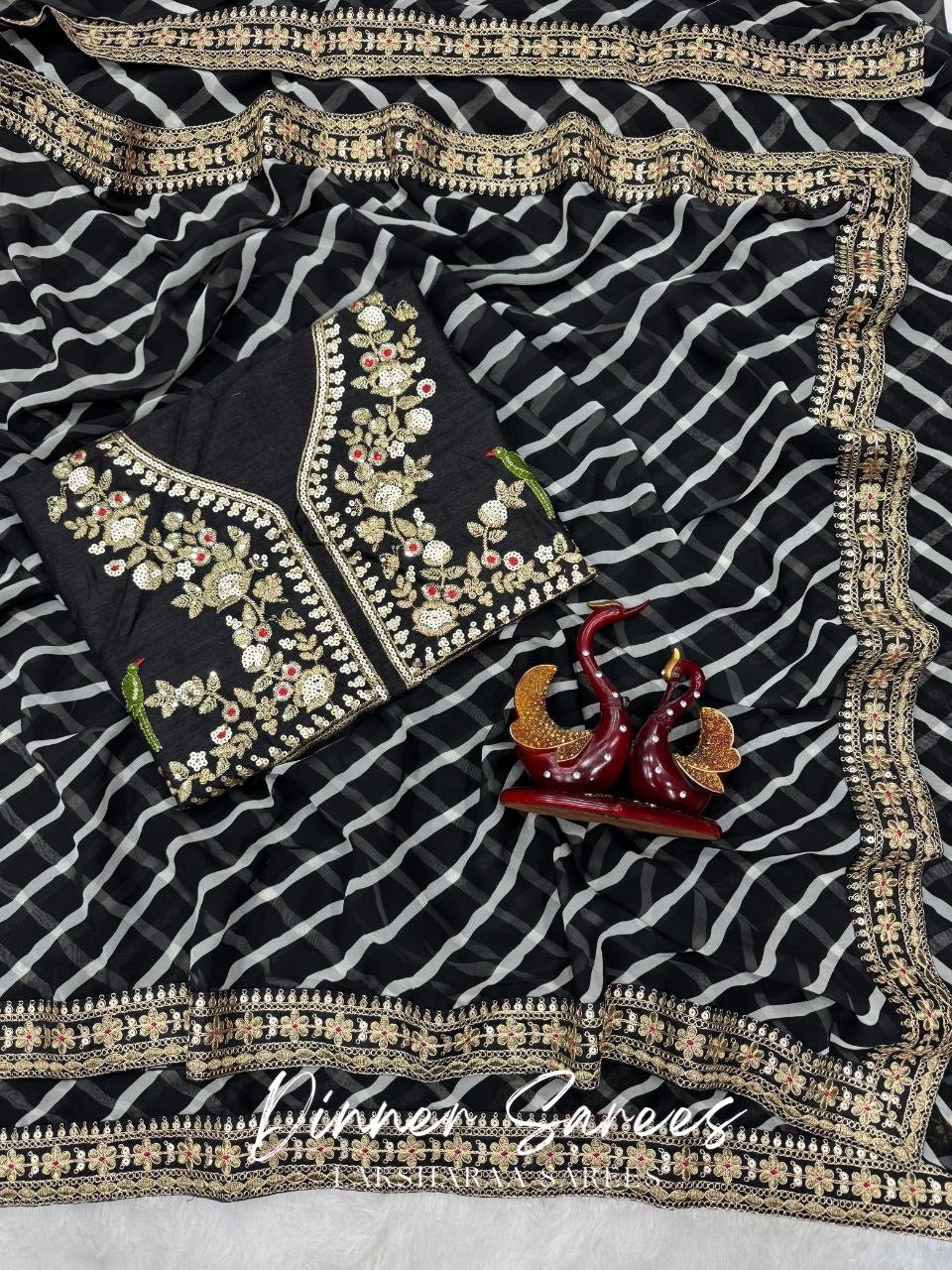 RETRO — Black & White Dinner Saree - Laksharaa Sarees