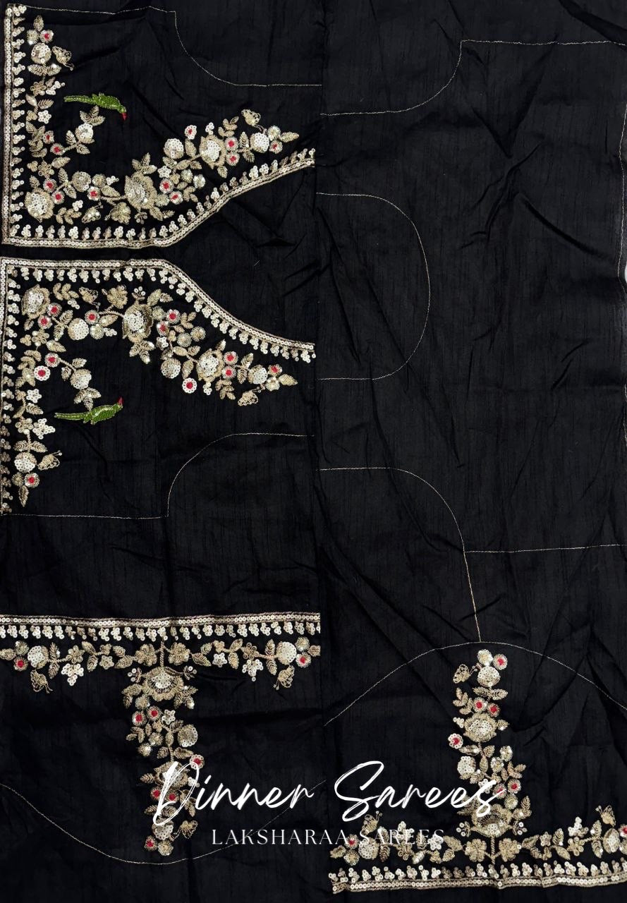 RETRO — Black & White Dinner Saree - Laksharaa Sarees