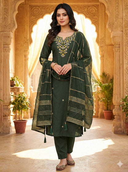 Dark Green Comfy Kurti Set