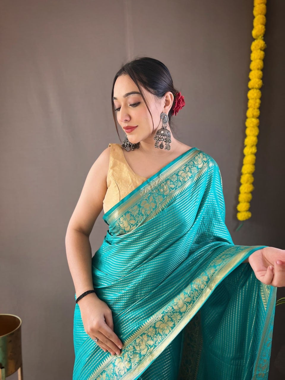 Aradyaa Soft Copper Silk Saree