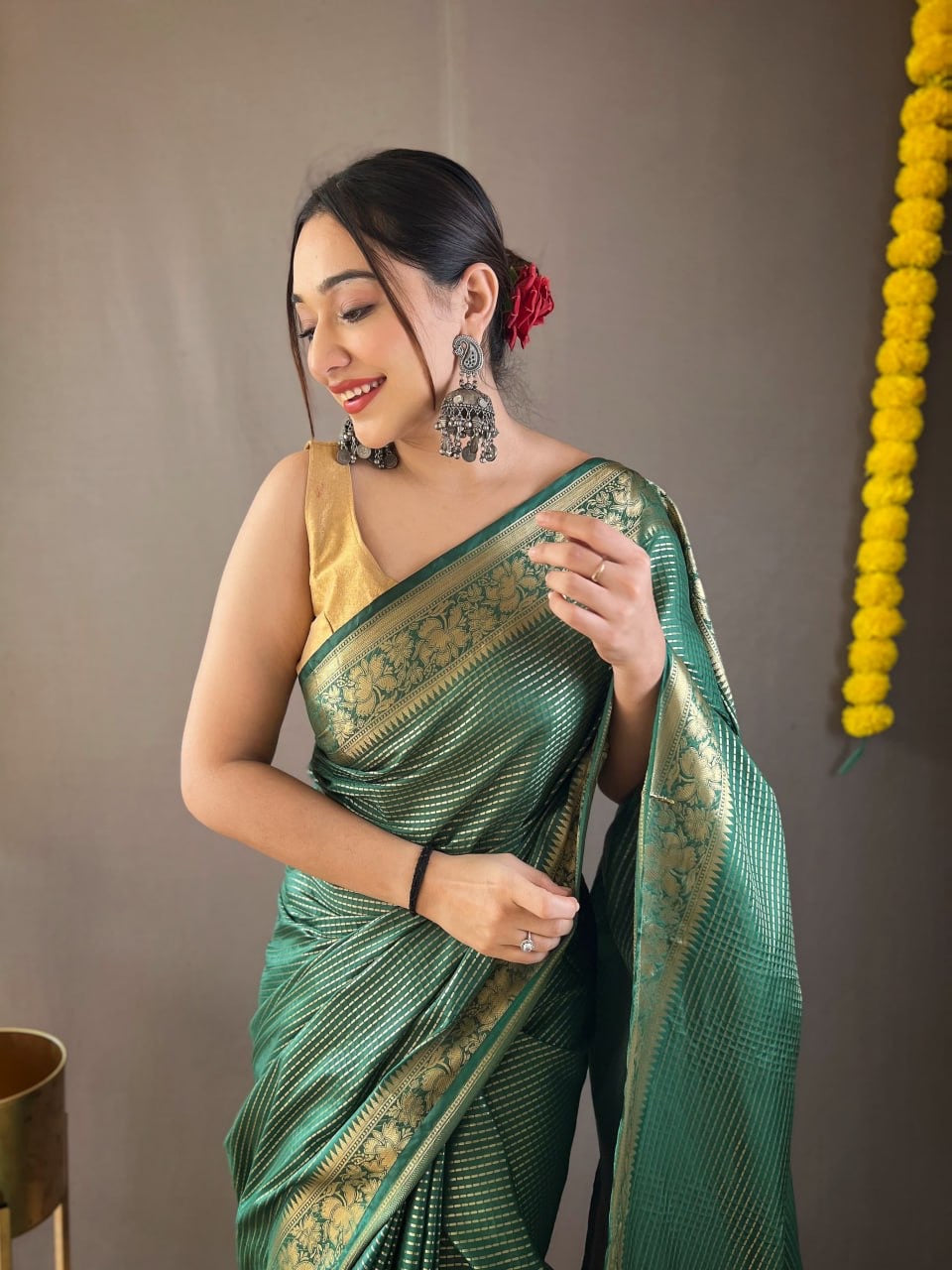 Aradyaa Soft Copper Silk Saree