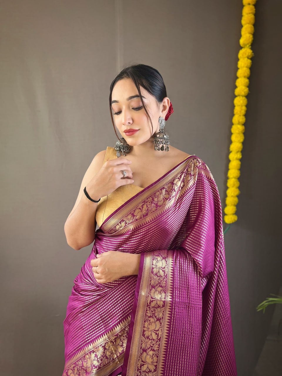 Aradyaa Soft Copper Silk Saree