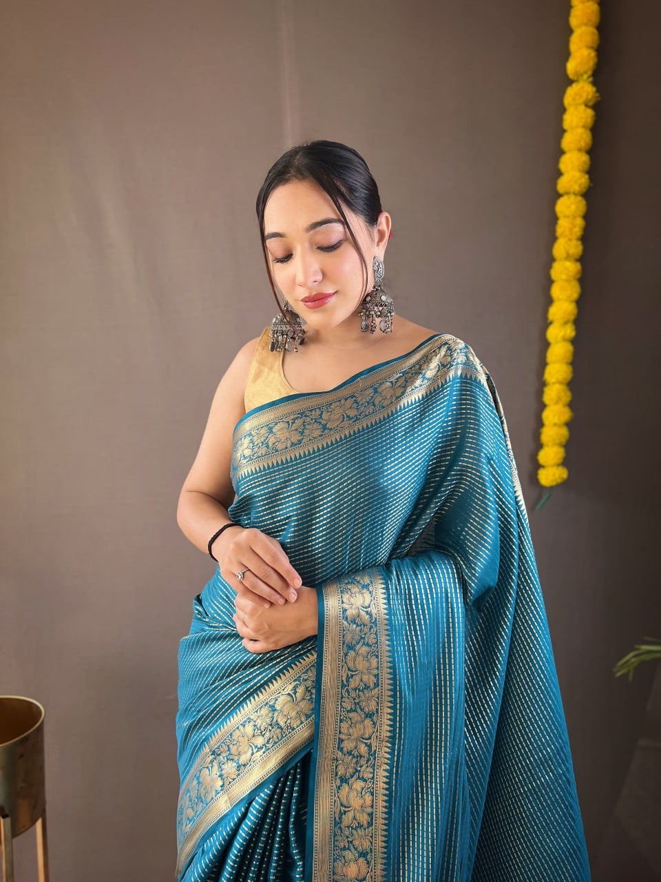 Aradyaa Soft Copper Silk Saree