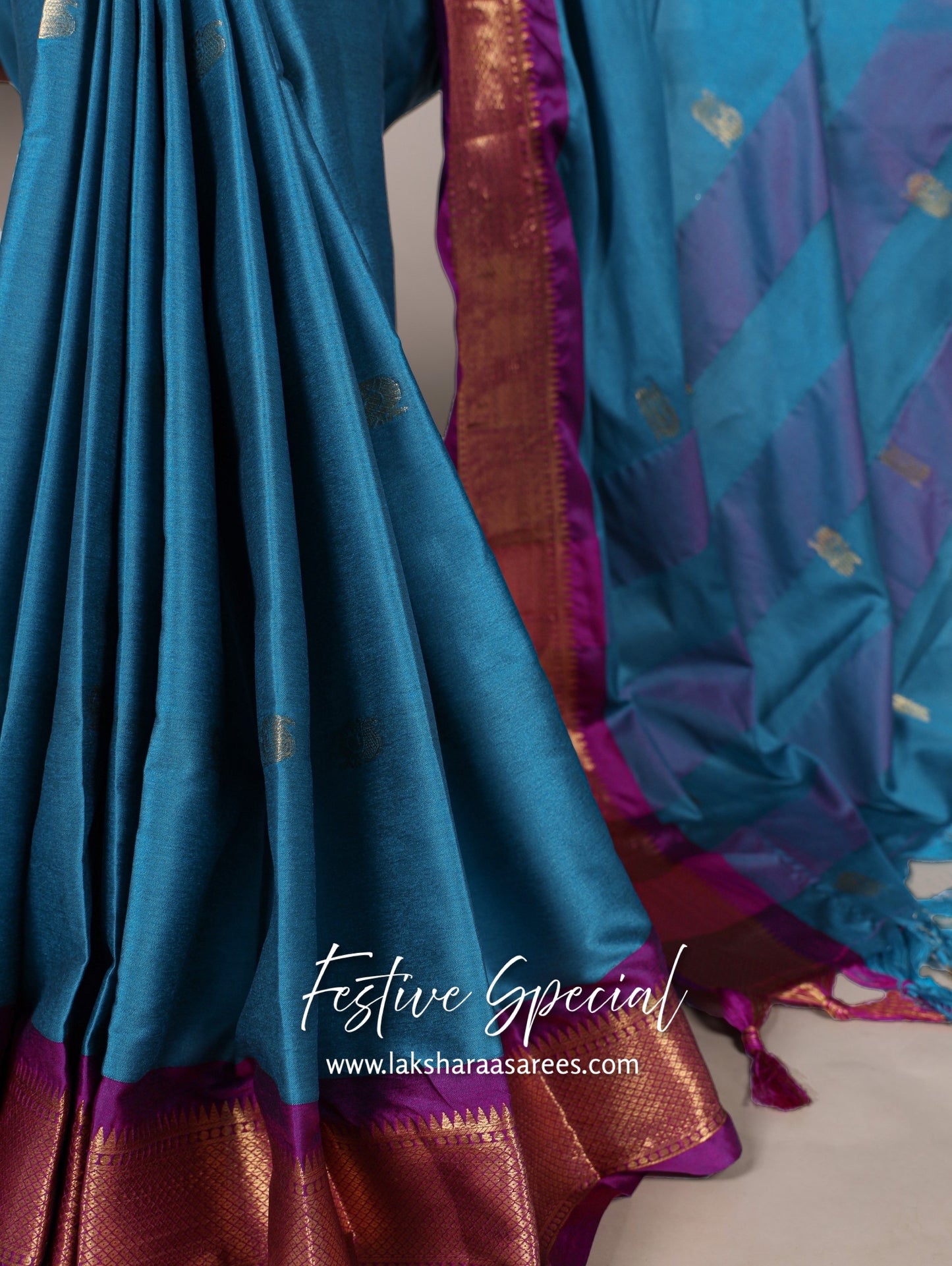 Korvai Cotton Silk Saree x Contrast Border
