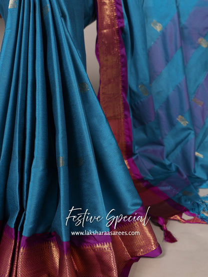 Korvai Cotton Silk Saree x Contrast Border