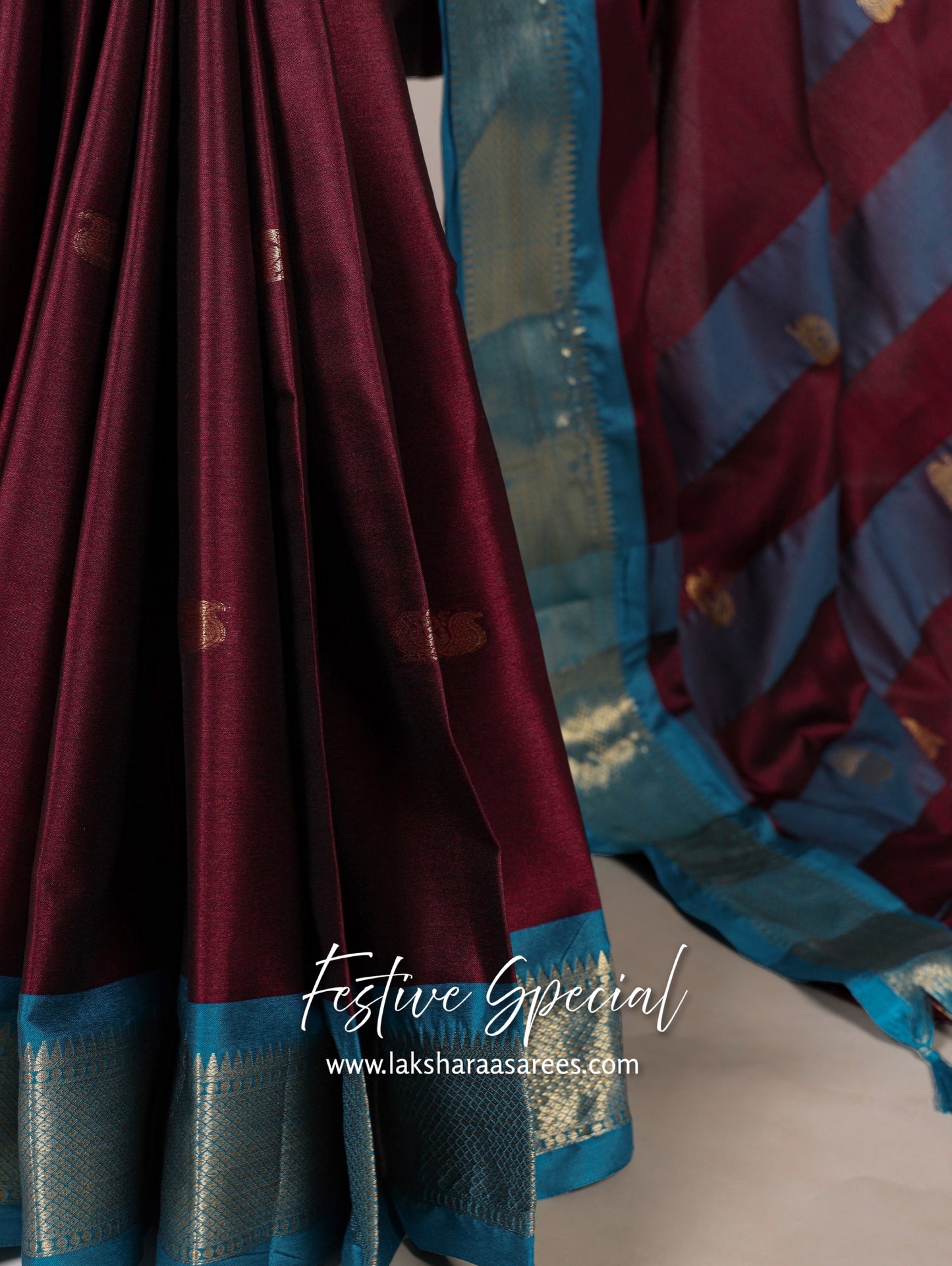 Korvai Cotton Silk Saree x Contrast Border
