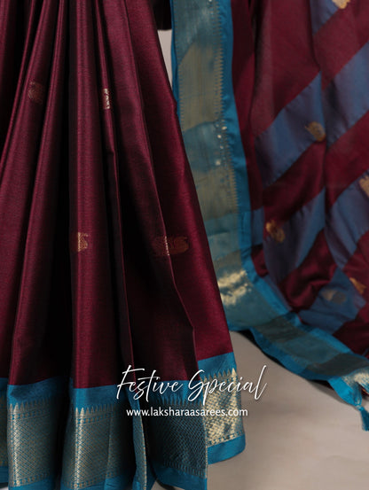 Korvai Cotton Silk Saree x Contrast Border