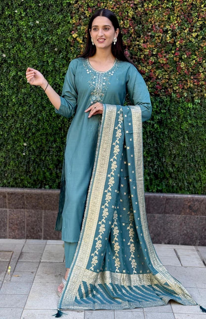 Sea Green Kurti Set
