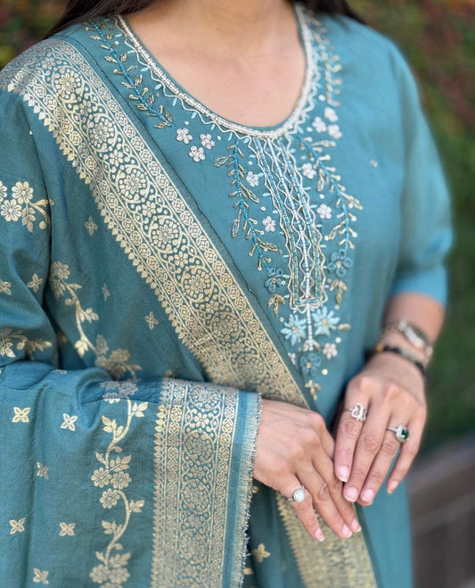 Sea Green Kurti Set