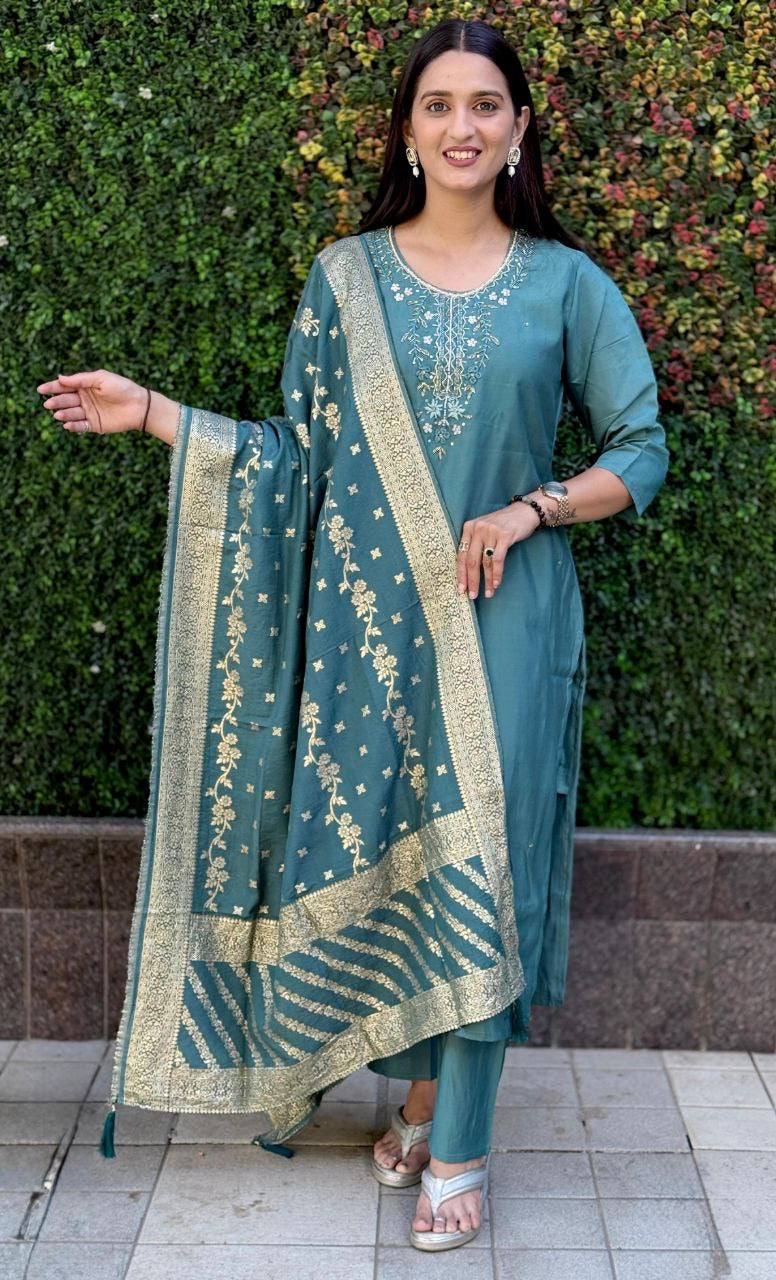 Sea Green Kurti Set