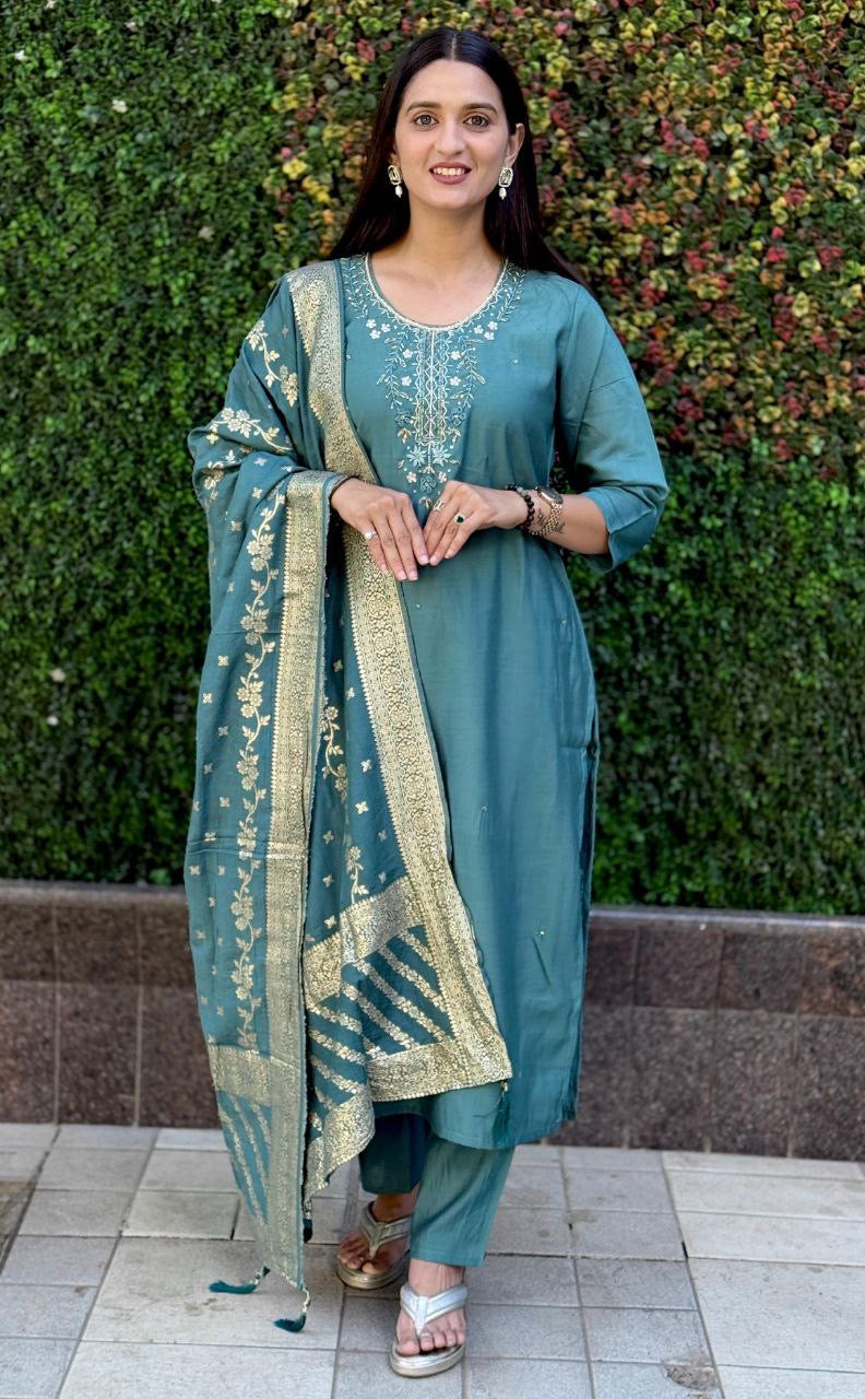 Sea Green Kurti Set