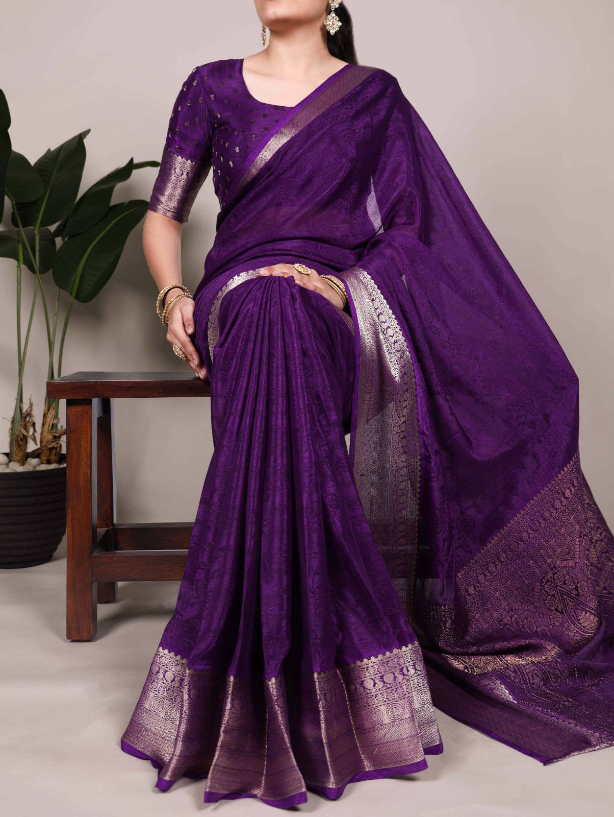 ALIRA - Chinnon Silk Saree