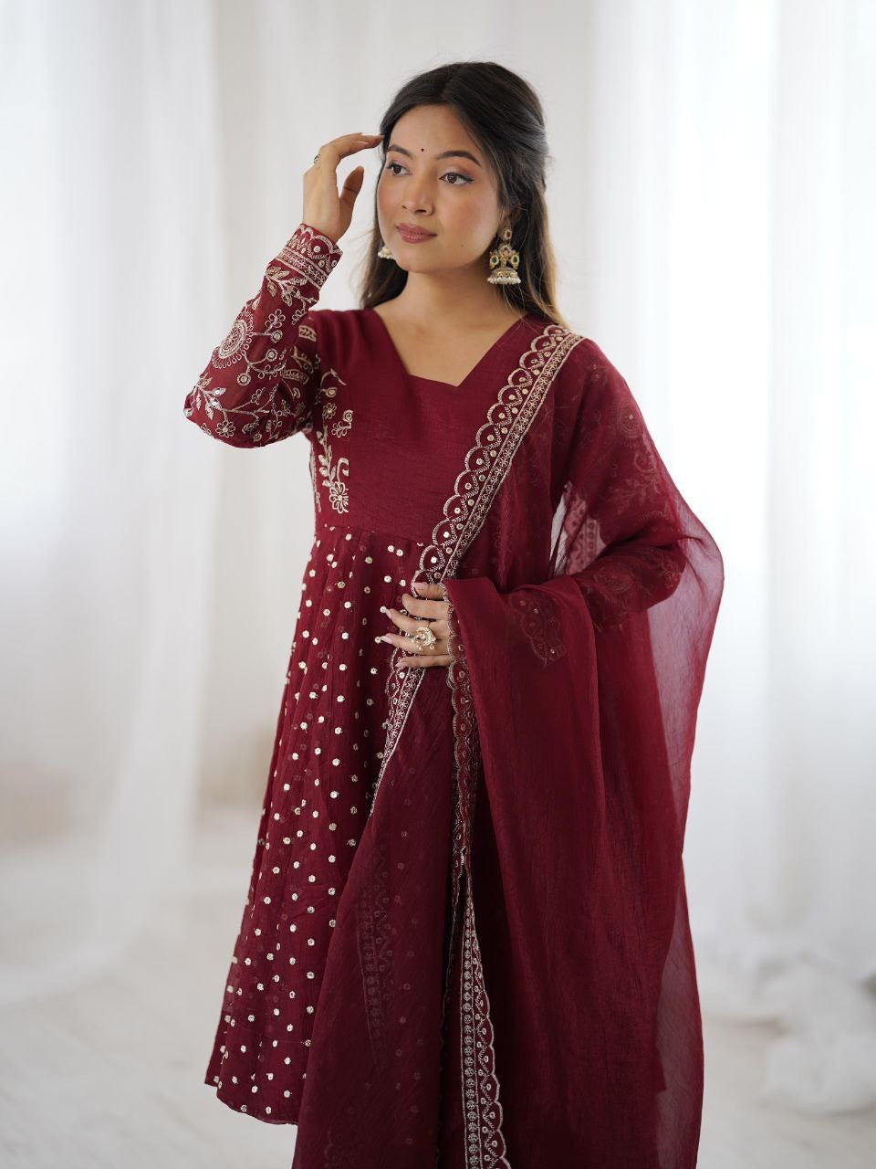 Crunchy Peplum Pallazo Suit