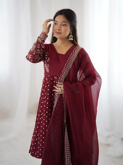 Crunchy Peplum Pallazo Suit