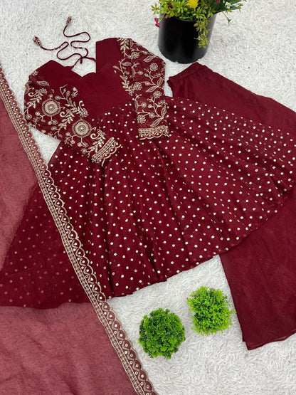Crunchy Peplum Pallazo Suit