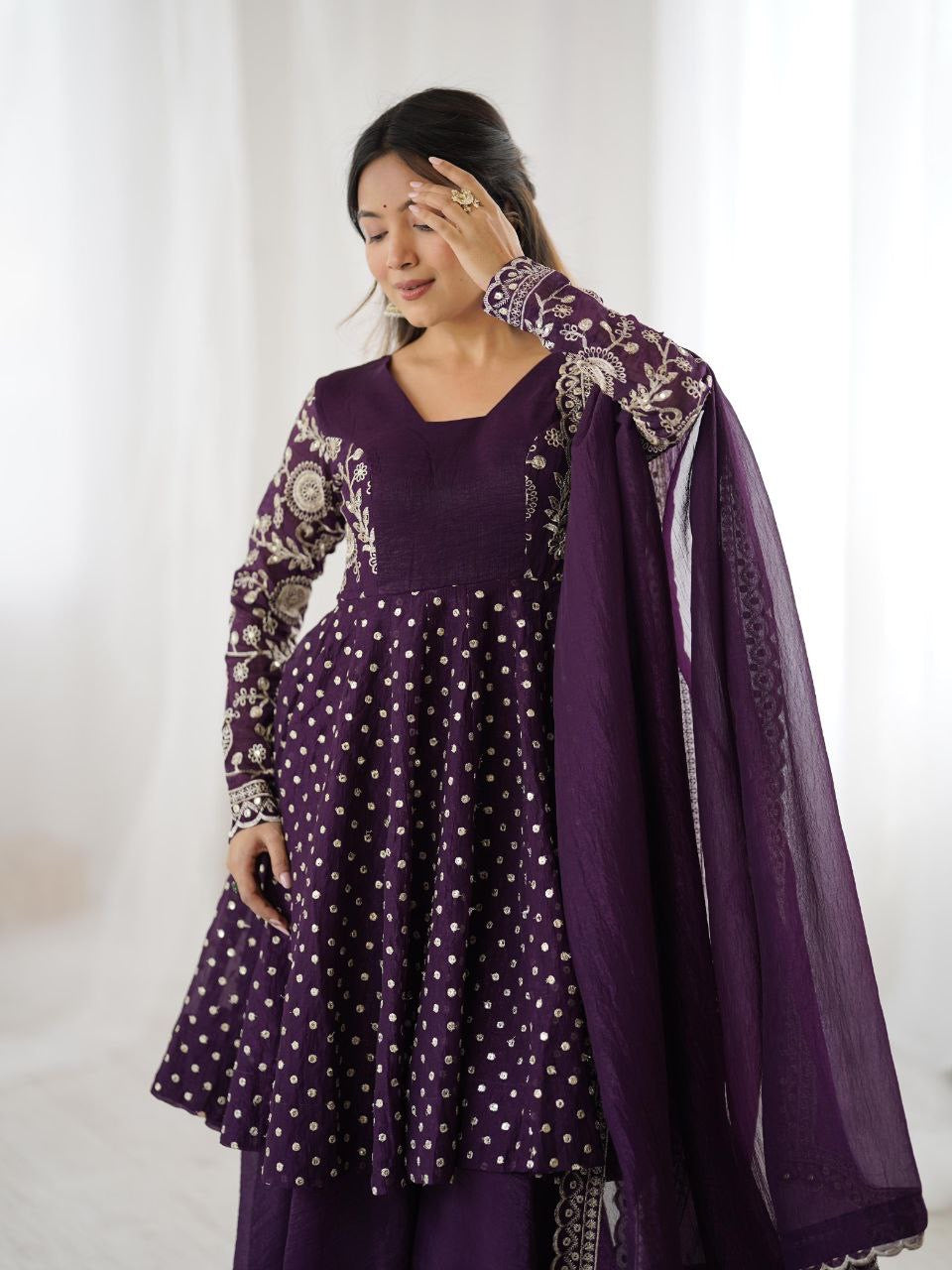 Crunchy Peplum Pallazo Suit
