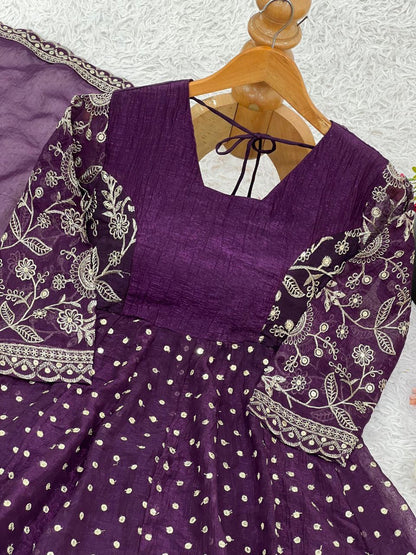 Crunchy Peplum Pallazo Suit