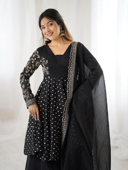 Crunchy Peplum Pallazo Suit