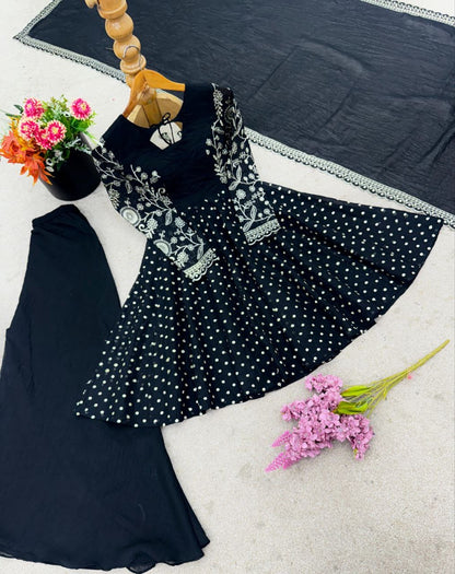 Crunchy Peplum Pallazo Suit