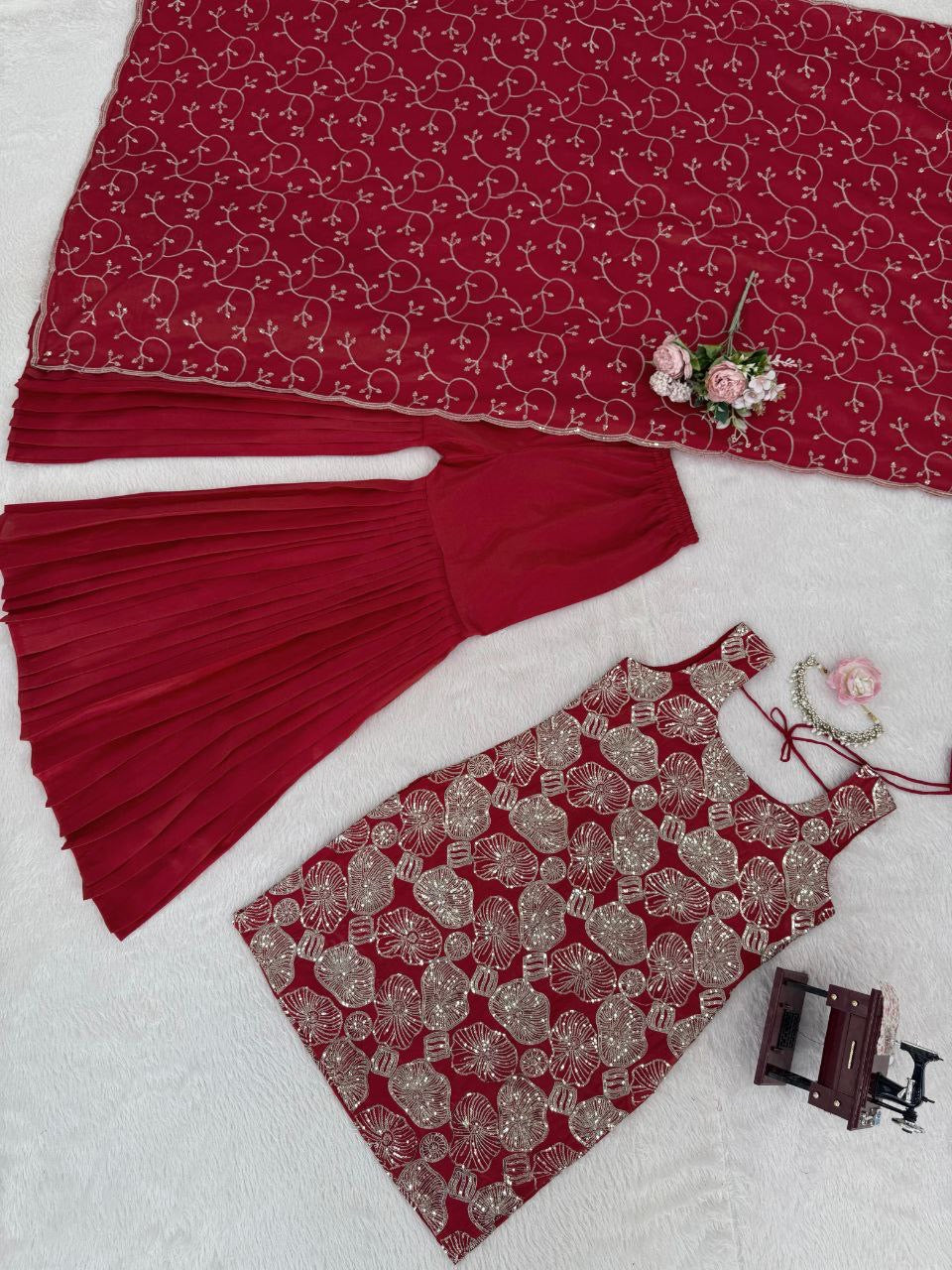 CHANDINI — Georgette Sharara Suit - Laksharaa Sarees