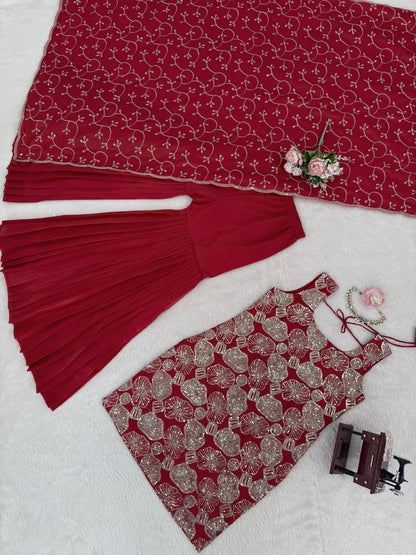 CHANDINI — Georgette Sharara Suit - Laksharaa Sarees