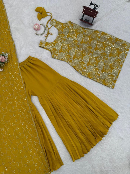 CHANDINI — Georgette Sharara Suit - Laksharaa Sarees