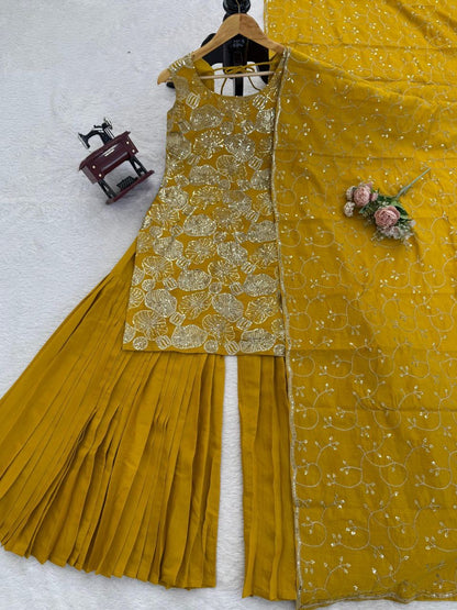CHANDINI — Georgette Sharara Suit - Laksharaa Sarees