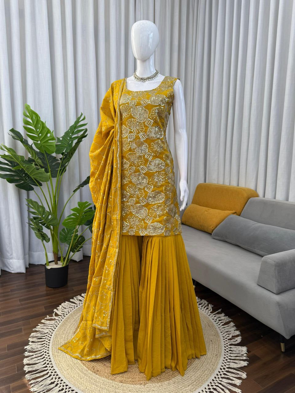 CHANDINI — Georgette Sharara Suit - Laksharaa Sarees