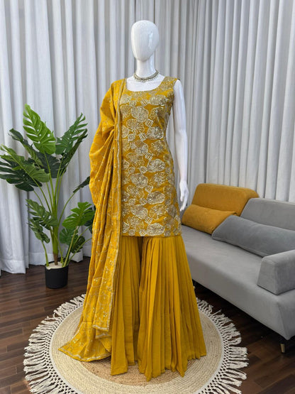 CHANDINI — Georgette Sharara Suit - Laksharaa Sarees