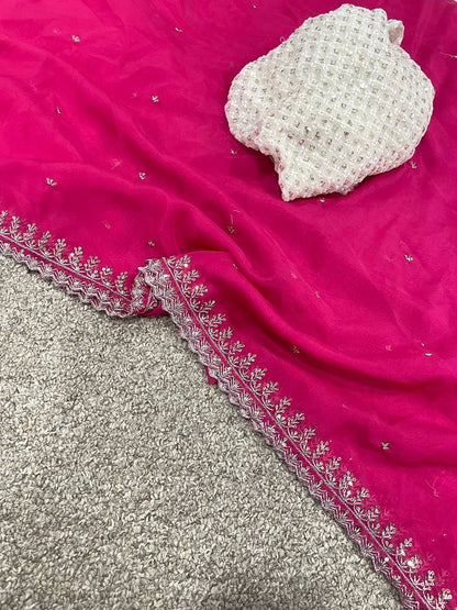 Kavila Organza Saree x Silver Butti