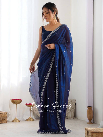 SABRINA — Space Silk Saree x Embroidery Sequinned Border