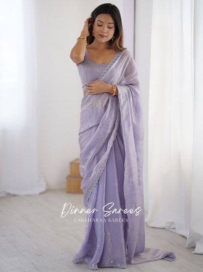 SABRINA — Space Silk Saree x Embroidery Sequinned Border