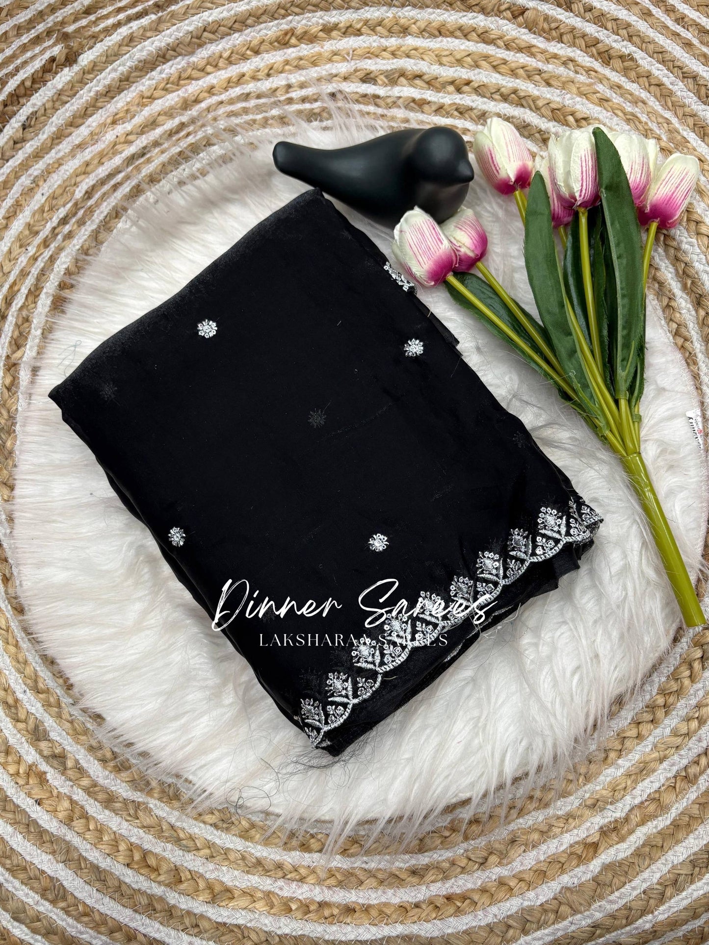 SABRINA — Space Silk Saree x Embroidery Sequinned Border