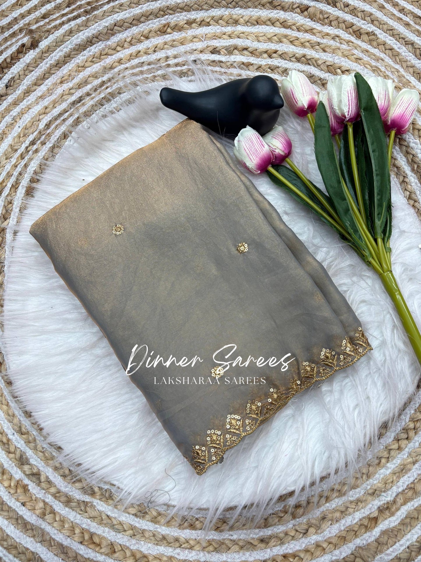 SABRINA — Space Silk Saree x Embroidery Sequinned Border