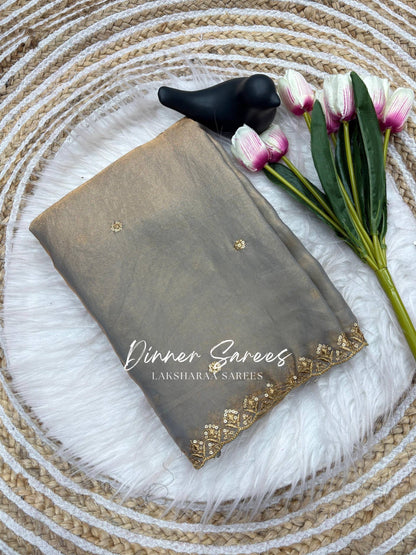 SABRINA — Space Silk Saree x Embroidery Sequinned Border