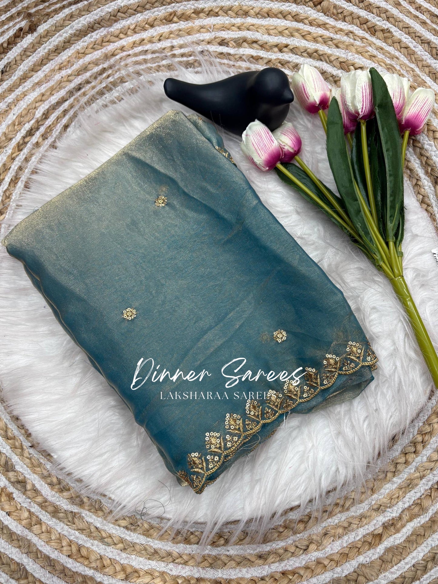 SABRINA — Space Silk Saree x Embroidery Sequinned Border
