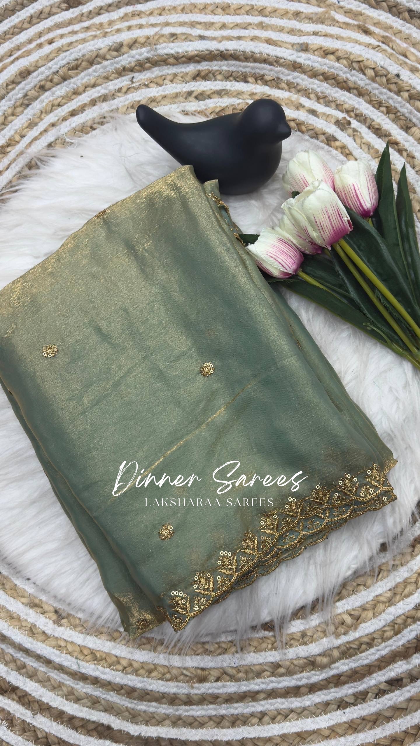 SABRINA — Space Silk Saree x Embroidery Sequinned Border