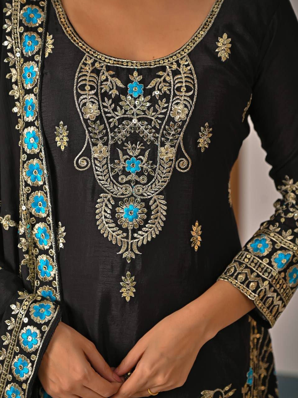 SARA — Black Premium Sharara Suit - Laksharaa Sarees