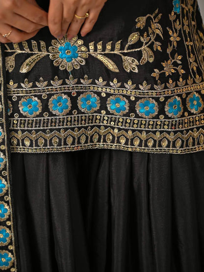 SARA — Black Premium Sharara Suit - Laksharaa Sarees