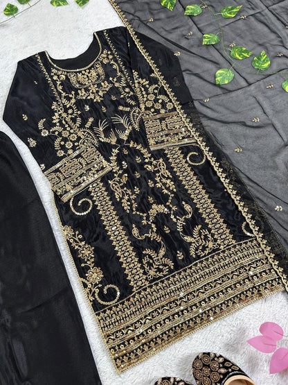 NEHAL — Eid Special Black Pakistani Salwar Kameez - Laksharaa Sarees