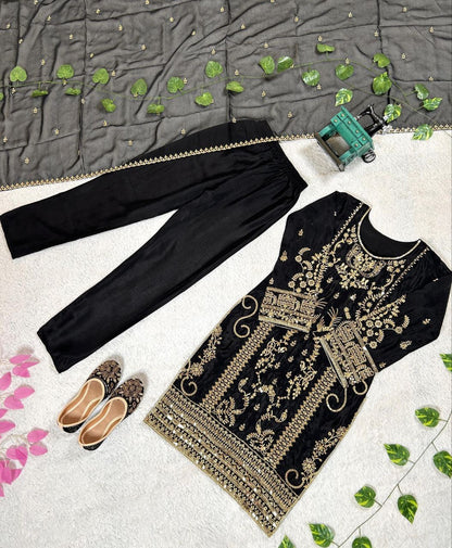NEHAL — Eid Special Black Pakistani Salwar Kameez - Laksharaa Sarees