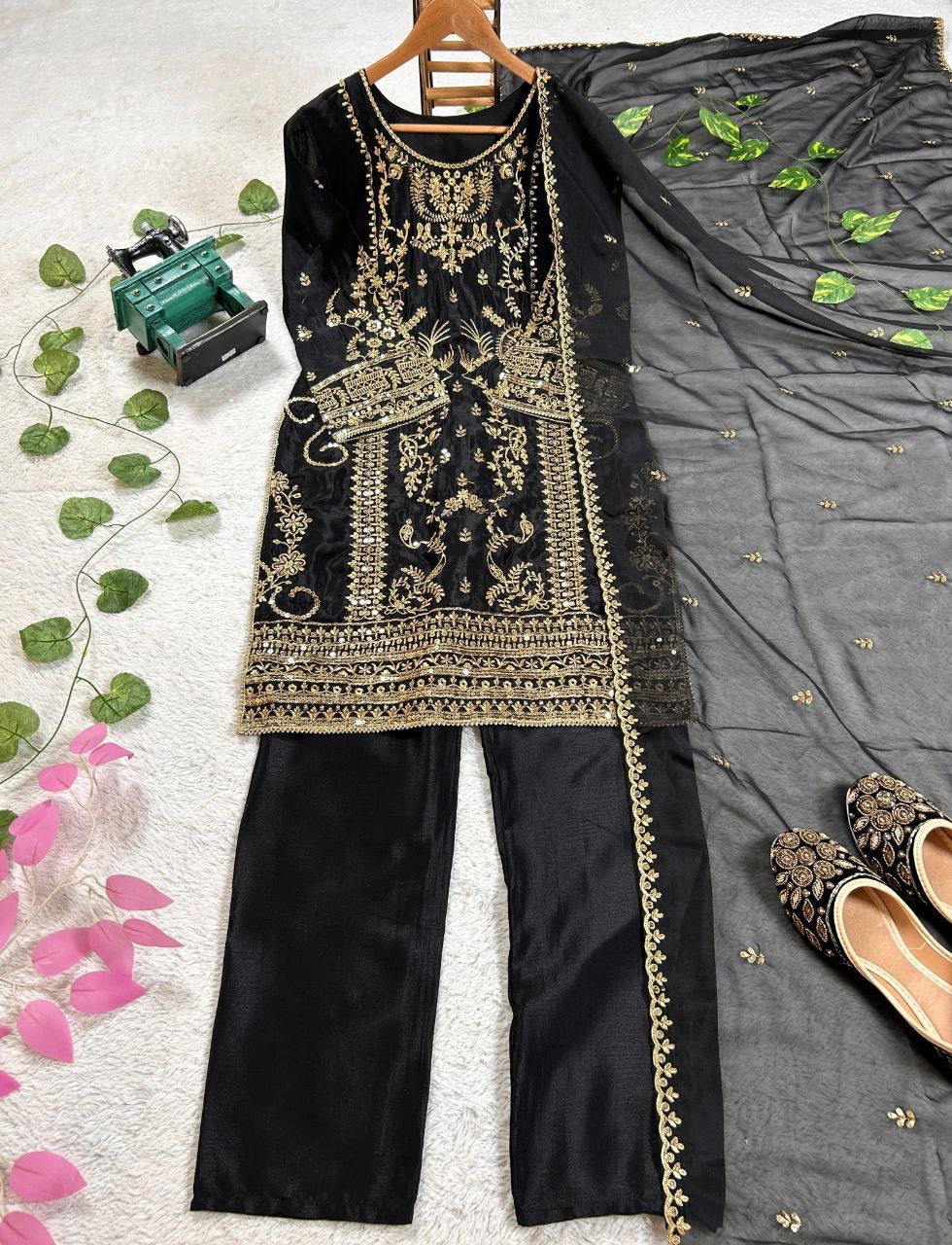 NEHAL — Eid Special Black Pakistani Salwar Kameez - Laksharaa Sarees