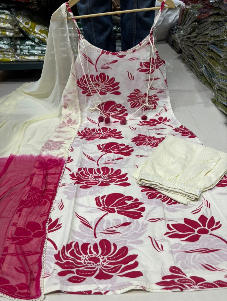 Comfy Cute Cotton Kurti Set