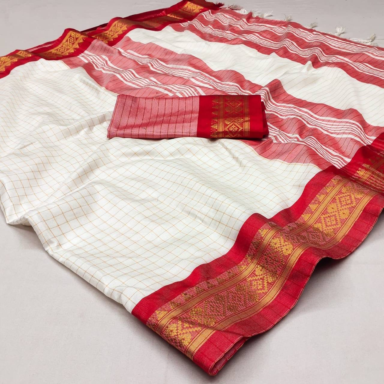 Bridesmaid Cotton Silk Saree