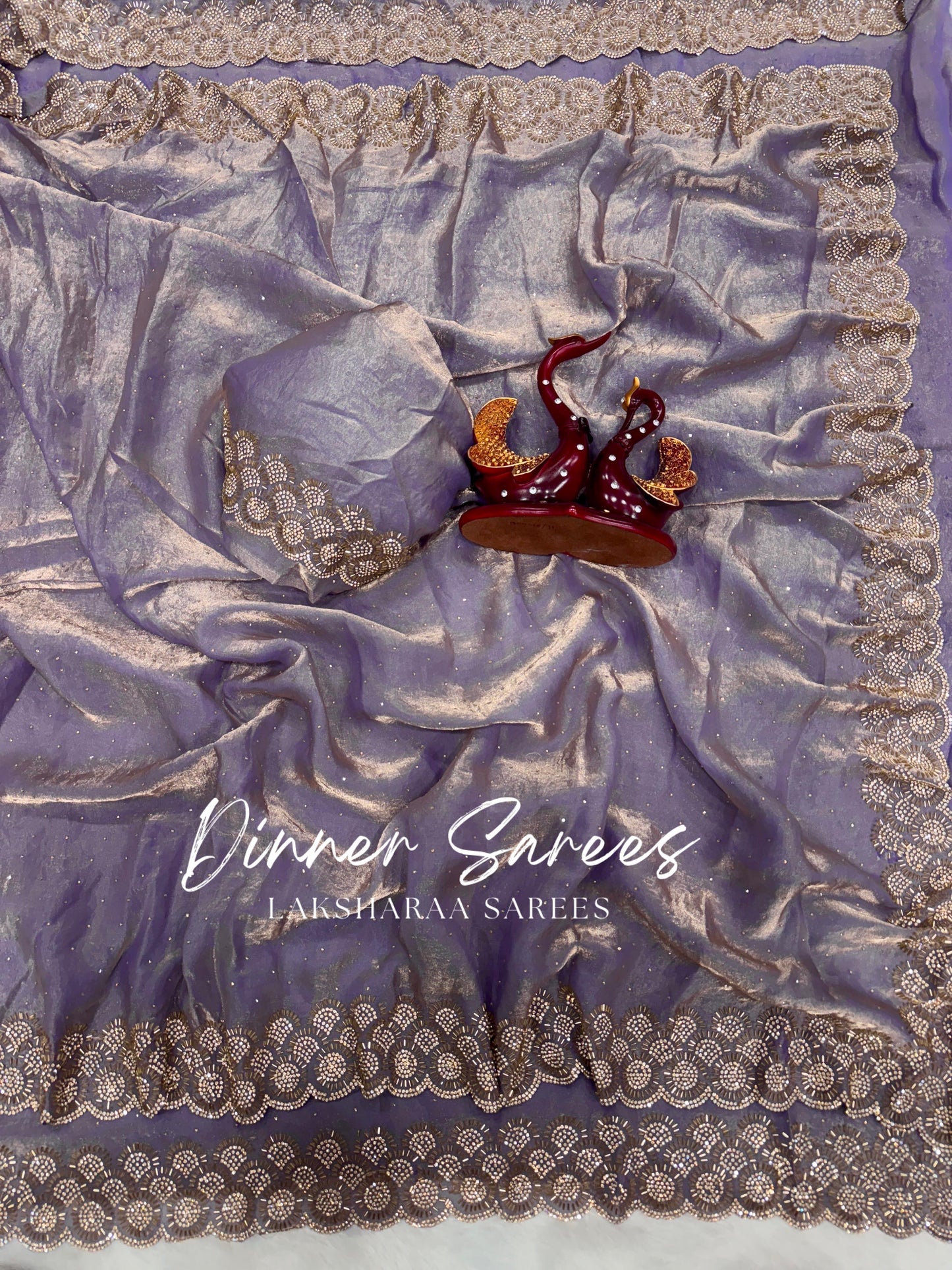 KAYLAA — Premium Shimmer Saree with Heavy Jarkan Work Border