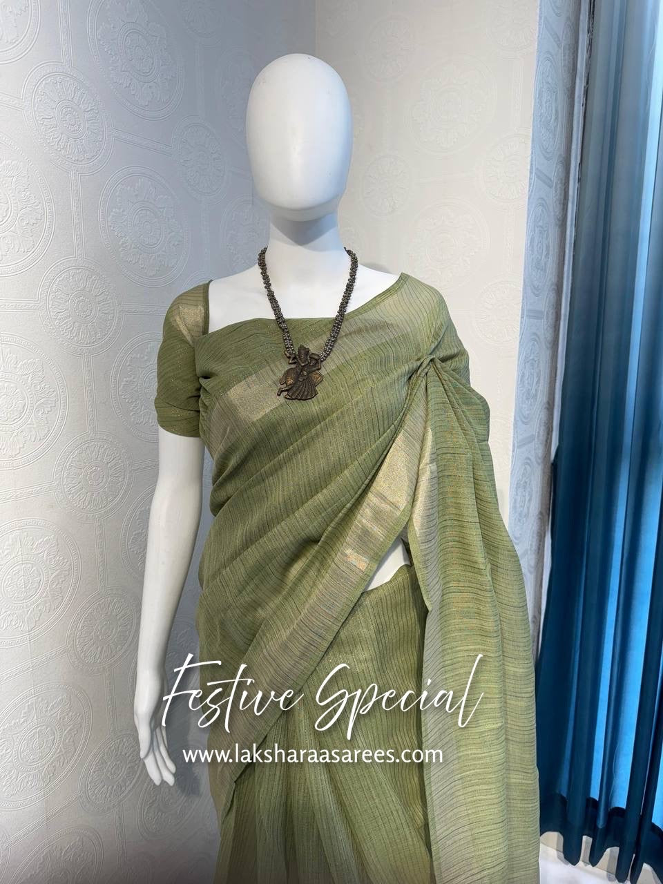 ARUNA - Pastel Linen Cotton Saree